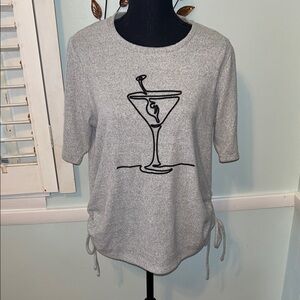 Gray Graphic Women Top